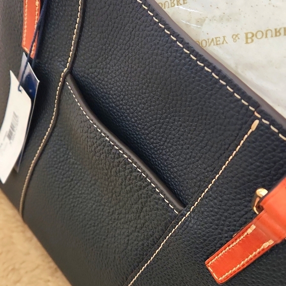 NWT Dooney & Bourke Large Black Leather Lexington Shopper Tote 🖤🤎 - Picture 10 of 17